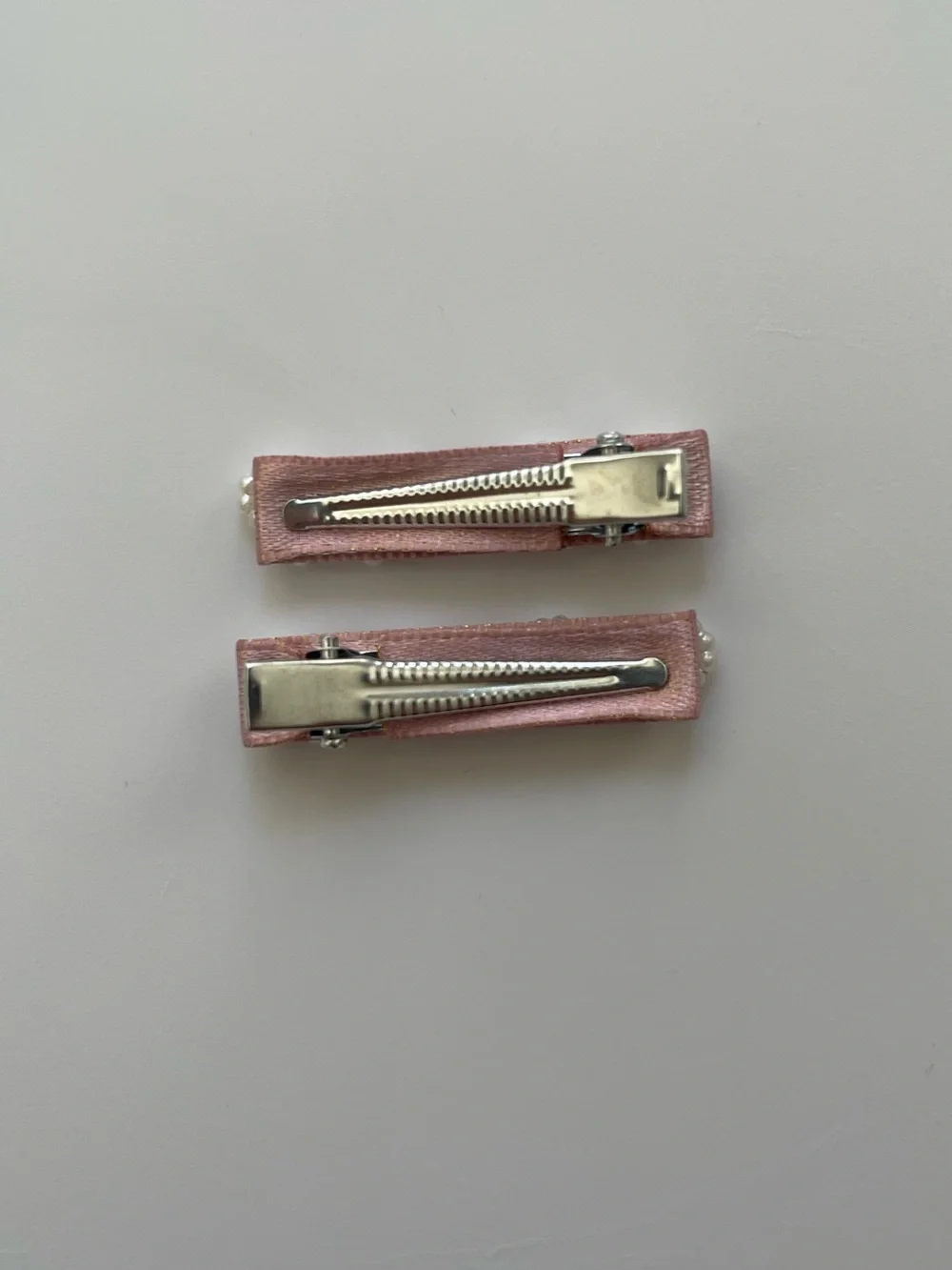Handmade Pink Pearl Bow Hair Clips Set of 2 | Cottagecore Y2K Girly Accessories